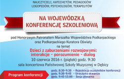 Konferencja „Dzieci z zaburzeniami rozwojowymi: interakcje - porozumienie – dialog”