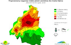 Krótkoterminowe prognozy dotyczące jakości powietrza na terenie miasta Dębicy na najbliższe dni