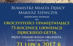 Uroczystości upamiętniające 75. rocznicę likwidacji dębickiego getta - 21 lipca 2017