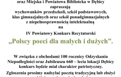 IV Powiatowy Konkurs Recytatorski ,,Polscy poeci dla małych i dużych”