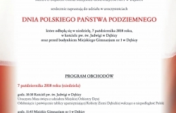 Zaproszenie na obchody Dnia Polskiego Państwa Podziemnego