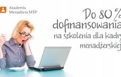 Do 80% dofinansowania kosztów szkoleń dla kadry menadżerskiej w Twojej firmie