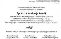 Zmarł  księdz dr Andrzej Pękali