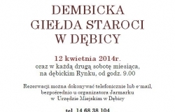 Zapraszamy na kwietniową edycję II sezonu „Dembickiej Giełdy Staroci” w Dębicy